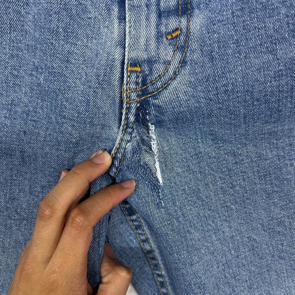 Levi's 550 Jeans Men Blue Denim Pockets Classic Straight Zip Fly 35X29.5 - Flaws